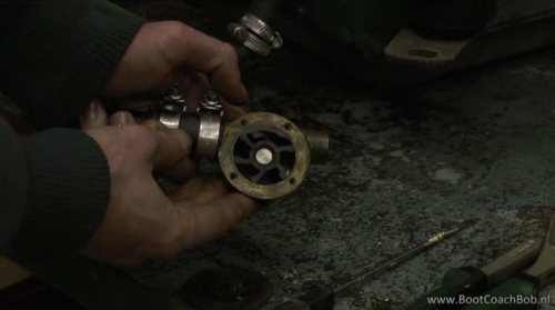 opengemaakte impellerpomp impellerpomp binnenkant: impeller en pomphuis